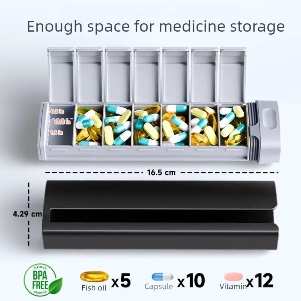 Aluminum Construction Weekly Pill Organizer Large Capacity Pill Organizer Pill Box Supplements