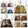 2023 Новый стиль, чехол для постельного белья, пододеяльник с рисунком тигра, пододеяльник для собак, пододеяльник для львов, подростков, мальчиков, одноместный комплект постельного белья, домашний текстиль с наволочкой