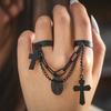 Open Adjustable Virgin Mary Cross One-piece Ring