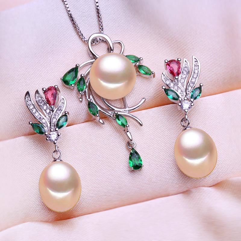 seniko Модные листья и листья, ожерелье, серьги, комплекты украшений из пресноводного жемчуга для женщин, ожерелье из пресноводного жемчуга, жемчужные серьги