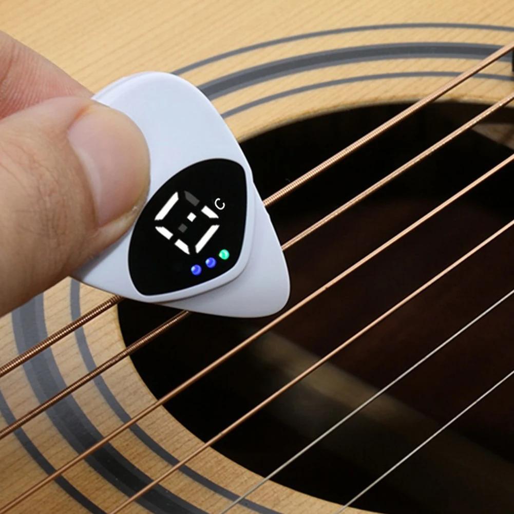 1-5PCS Guitar Picks Tuner Guitar Tuner for Acoustic Guitars & Electric Guitars 2-in-1 Digital Electronic Tuner Acoustic Guitar T