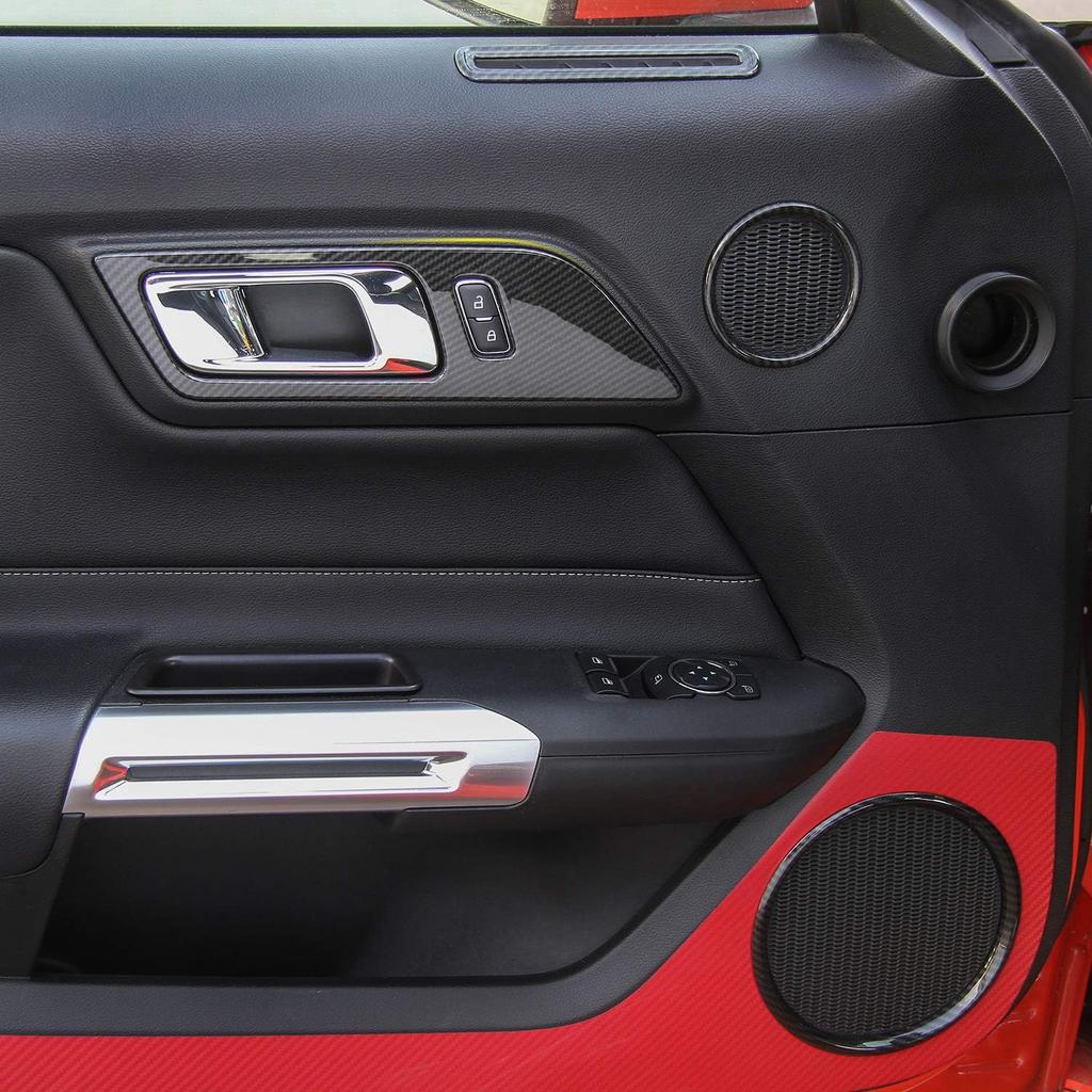 JeCar Carbon Fiber Interior Door Handle Trim Fit for Ford Mustang 2015-2024 Interior Accessories