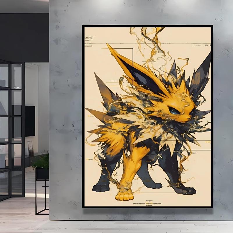 Japanese Anime Canvas Paintings Pokemon Umbreon Retro Style Cartoon Picture Modern Home Living Room Children's Room Decor Poster