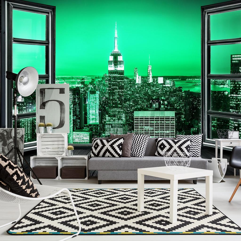 Wallpaper Window View Green City