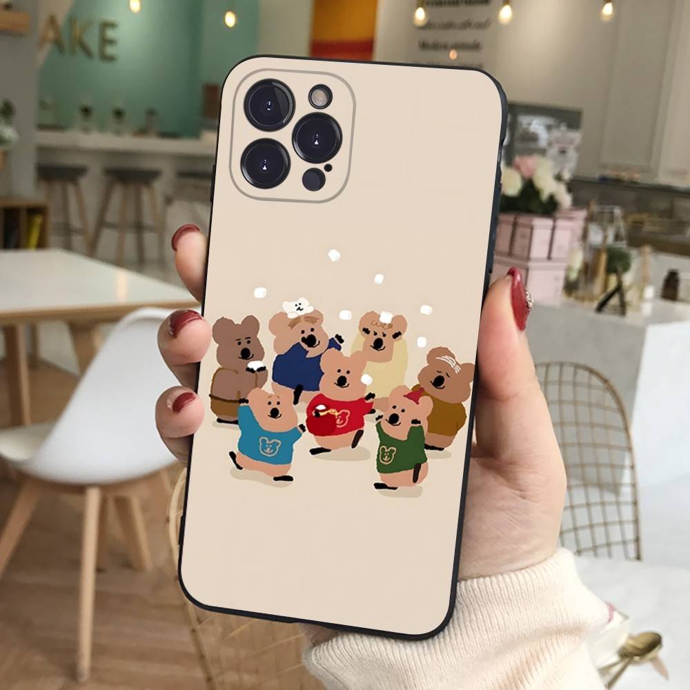 Cute Bear Quokkas Magsafe For IPhone 17 16 15 14 13 12 11 Pro Max Plus Shockproof Black Soft Phone Cover