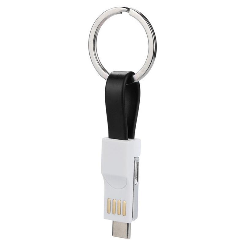 VAORLO Портативный мини-брелок 3 в 1, USB-кабель Micro USB Type C для iPhone, быстрое зарядное устройство, кабель для синхронизации данных, зарядный кабель Cabo USB-кабель