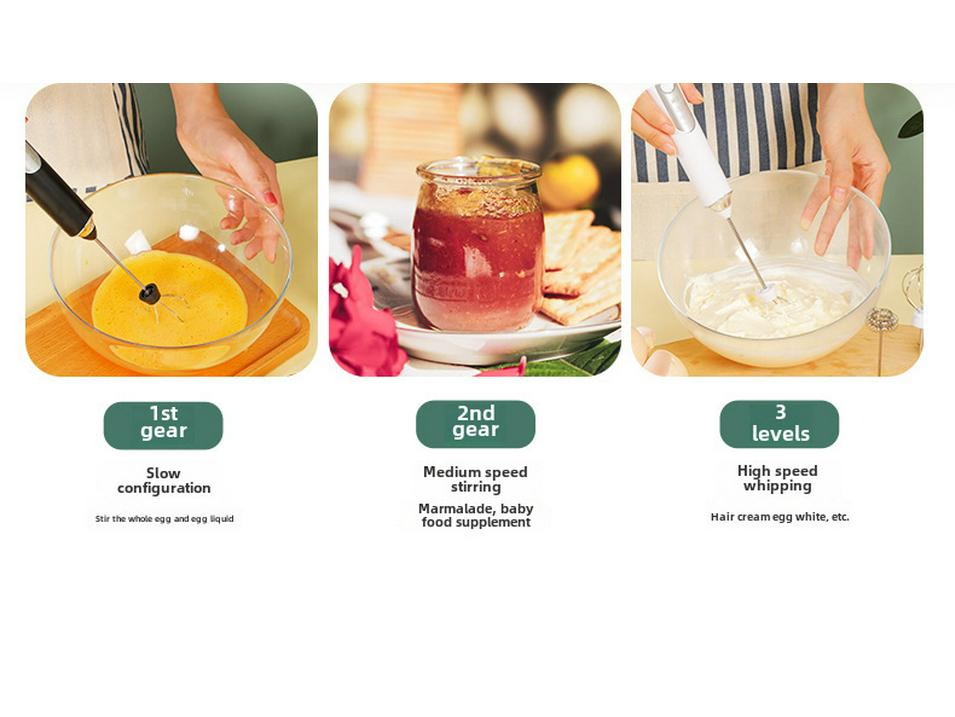 Беспроводной электрический ручной венчик для взбивания яиц и молока для приготовления крема, торта, кофе, выпечки
