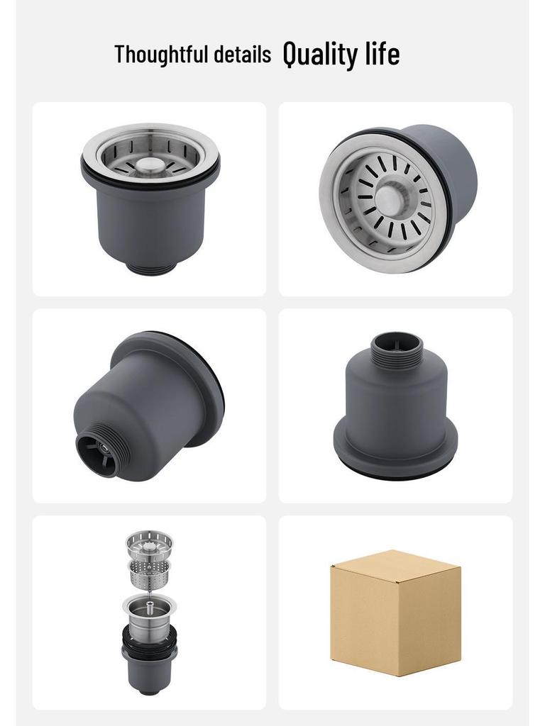 Двухсекционная кухонная мойка из нержавеющей стали 304 с дренажной трубой и корзинчатым сифоном