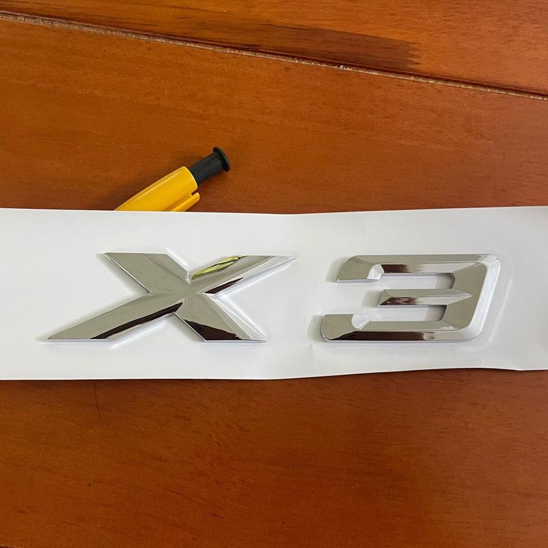Compatible BMW X Series Tail Emblem Sticker: X1-X7 Black Rear Lettering