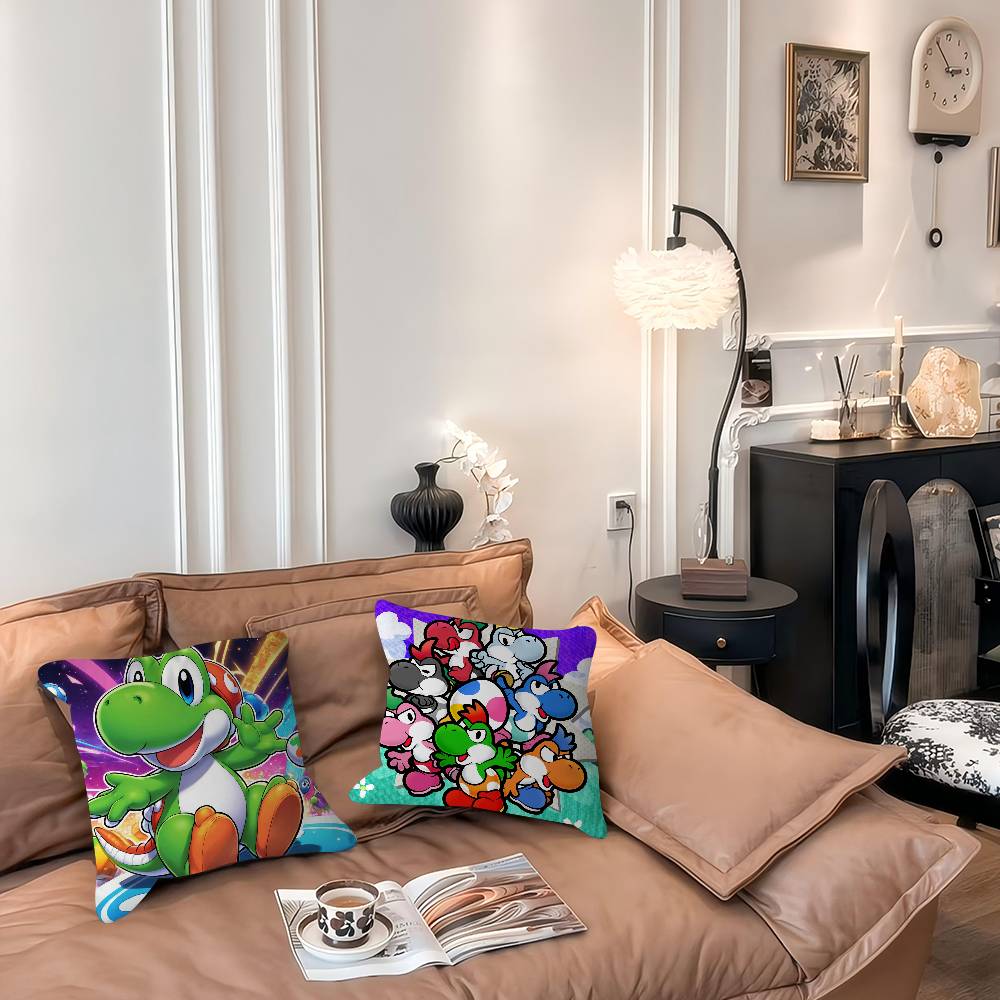 Йоши Динозавр Персонализированная Фотография Текст Домашние Декоративные Подушки Бытовые Подарки 45x45см