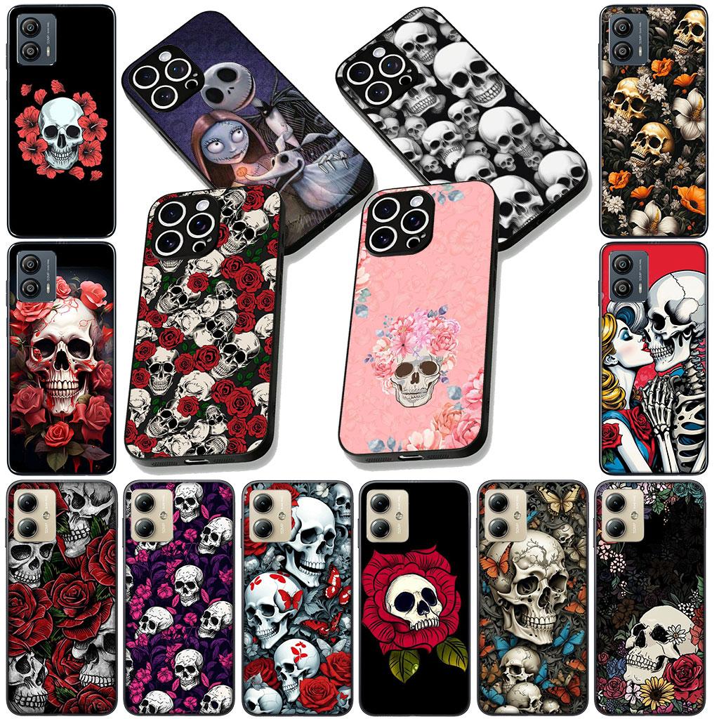 Чехол для Samsung Galaxy Note 20 9 8 S8 S10 S9 Plus A54 A33 A21S A31 M21 S10E A17 Coque Чехол для телефона Цветочный дизайн Череп Цветок Роза