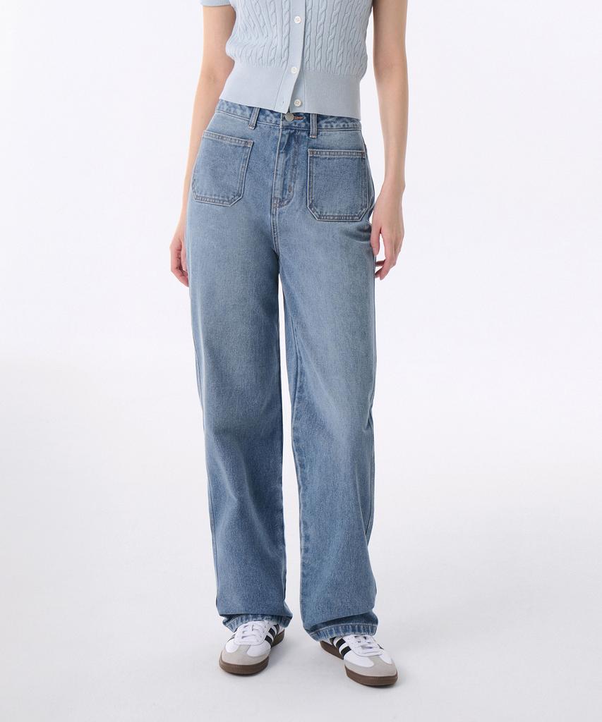 MUSINSA STANDARD WOMAN Women'S Out Pocket Regular Fit Denim Pants [Light Indigo]
