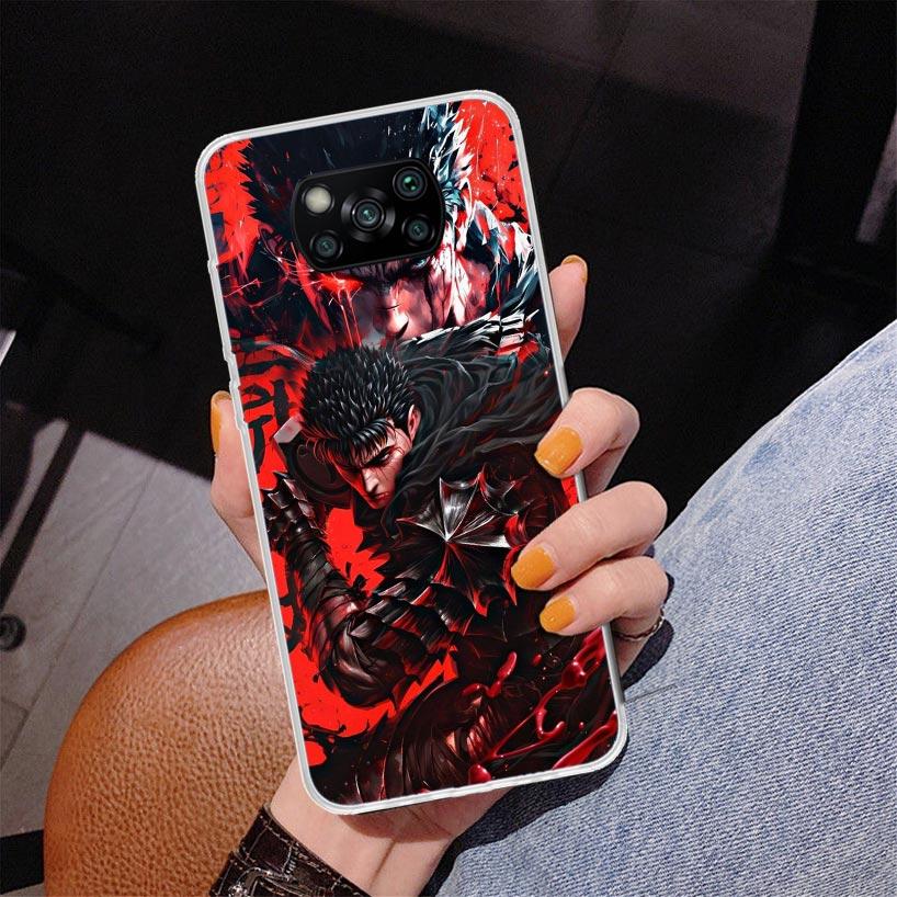 Черно-белый чехол G-Guts B-Berserks Phnoe для Xiaomi Poco X5 X6 X7 Pro X4 Gt F7 Ultra M8 M7 Redmi 15C 15 13C 13 12C 12 Уникальный Cov