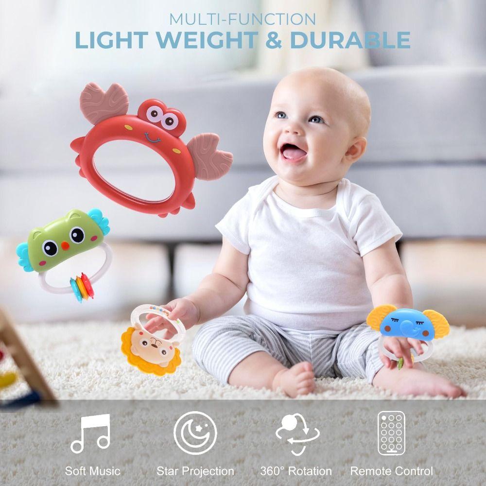 Hanging Baby Crib Projection Rattle Music Baby Bassinet Toys Baby Mobile Bassinet