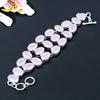 Pink Chalcedony Gemstone Handmade 925 Sterling Silver Bracelet 7-8" KG-386