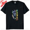 King Lion with Crown Colorful Laser Multiple Pattern Unisex Short Sleeve Summer T Shirt Lion Gr