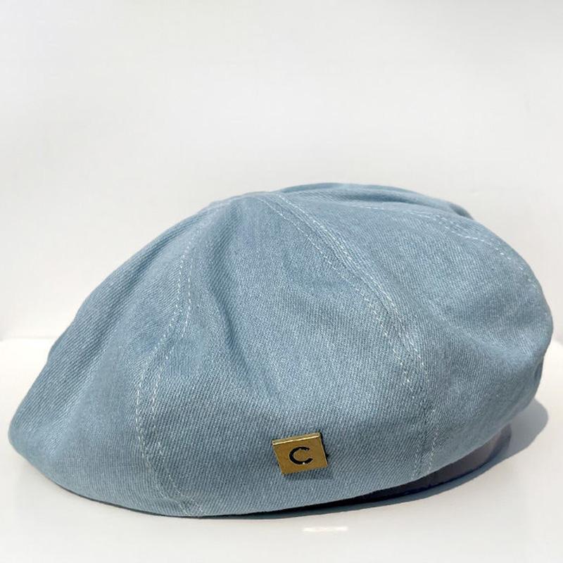 Темпераментный берет, шляпа для женщин, осенние новые хлопковые джинсовые береты большого размера, модная шляпа художника, шапки с чешуйчатыми облаками, шляпа с тыквой