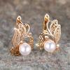 1 Pair Silver Color Butterfly Imitation Pearl Drop Dangle Earrings for Women Bride Wedding Earrings Elegant Fine Jewelry