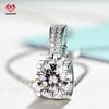 Модное ювелирное изделие Подвеска-ожерелье с одиночным муассанитом 925 пробы Серебро Круглая огранка Муассанит Алмазный Подвеска Iced Out для Женщин