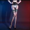 3D Aurora Rose Seamless Over-the-Knee Two-Tone Lace Trim Thigh High Stockings