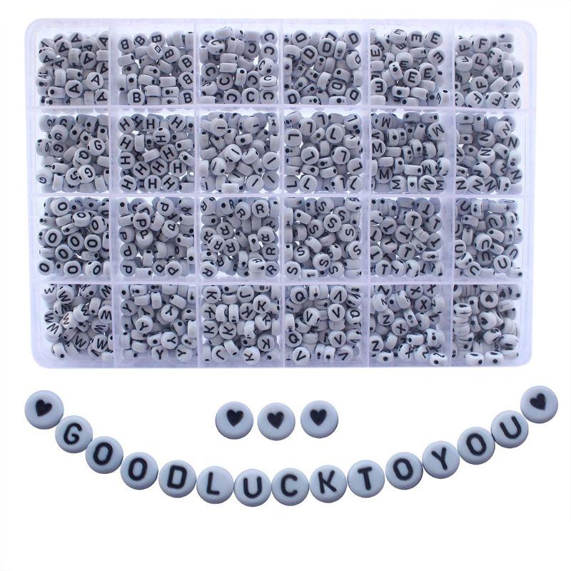 1200 шт., белые круглые акриловые бусины с буквами алфавита в форме AZ для самостоятельного изготовления ювелирных изделий, браслеты с именем, ожерелье