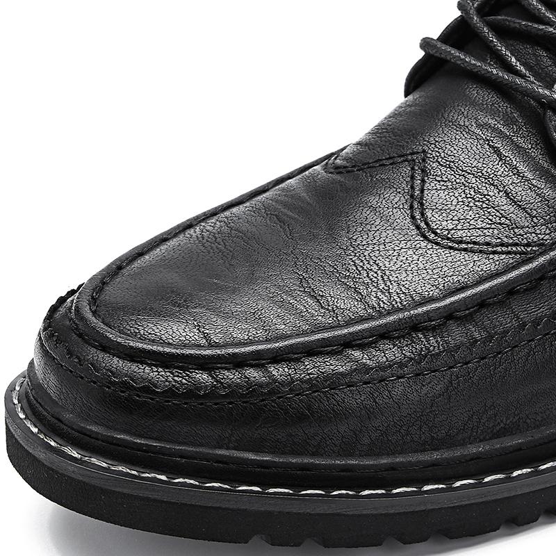 British Style Split Leather Men's Casual Business Lace Up Moccasin Shoes Comfortable Non Slip Fashion Black Dress Formal Casual Leather Shoes