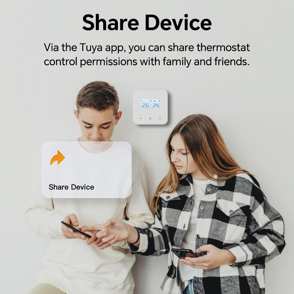 Beok Tuya Zigbee Термостат с батарейным питанием для газового котла, Умный ежедневный программируемый контроллер температуры, Alexa Google
