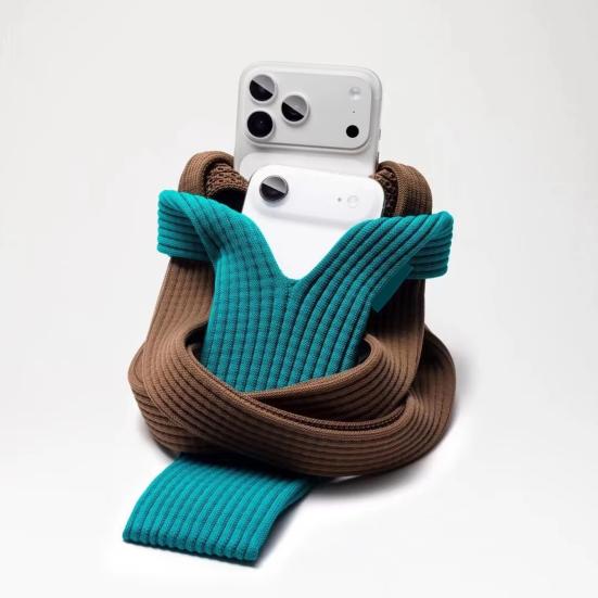 Knitted Mobile Phone Bag Stretchy Phone Pocket Universal Phone Sleeve Crossbody Pouch for Men Women Travel Gym Shopping