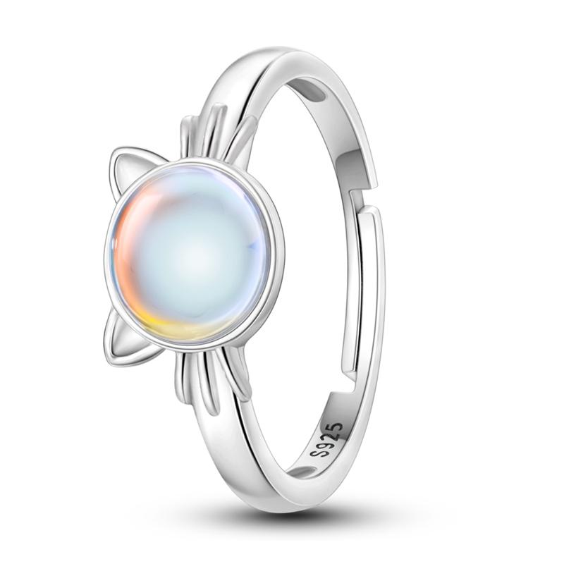 925 Silver Women Rings Sparking Zircon Sunflower Star Moon Open Ring For Engagement Jewelry Anniversary Gifts