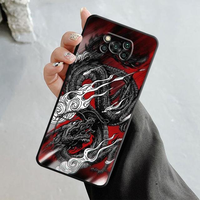 Маска самурая Дракона и Волка для Xiaomi Poco X3 Nfc X4pro X5 M3 для Mi 12 13 11 10 10t 8 Note10 Lite 11ultra 11t Pro F1, чехол