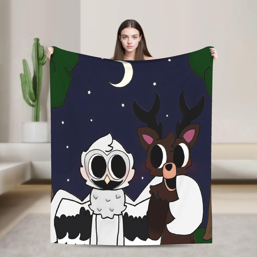 Horror Games 99 Nights in the Forest Blanket Plush Funny Warm Throw Blankets for Chair Covering Sofa Summer