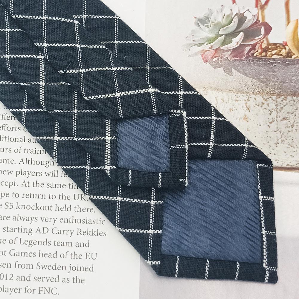 6cm Retro Black & Gray Narrow Men’s Fashion Tie - Korean Style