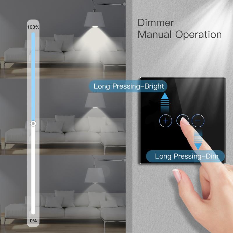BSEED Touch Dimmer Switches 1gang1way Wall Light Switch LED Dimmer Plus EU Wall socket USB EU Standard Blue Backlight 10A