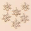 Leslie 5pcs 30*38mm Exquisite Gold Color Christmas Crystal Snowflake Charms for Jewelry Making Women Necklace Earrings DIY Craft