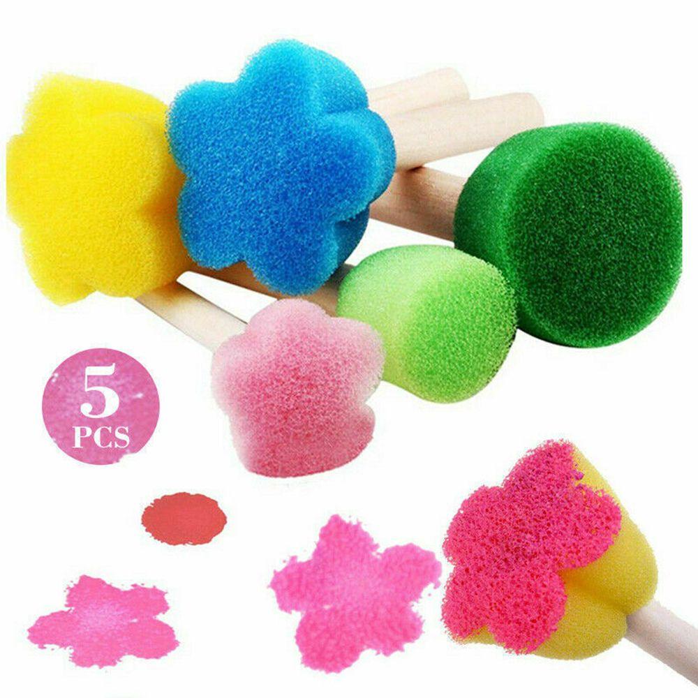 Children Toddler Children Painting Brush Flower Pattern Kids Paint Brushes Sponge Kids Paint Tool