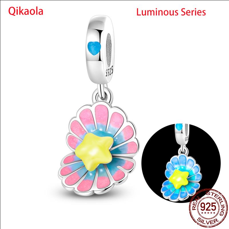 Original 100% sS925 Sterling Silver Luminous Octopus Ocean Series Charms Fit Bracelet DIY Beads Ms Jewelry Gift New In