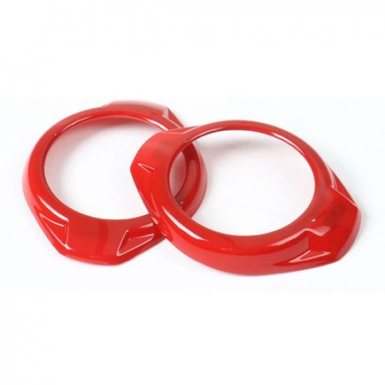 Fit For Jeep Wrangler JK 2015-2018 ABS Red Dashboard Speaker Cover Trim 2PCS