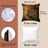 Safari Leopard Pillow Covers, Realistic Big Cat Jungle Scene Decorative Throw Pillow Cases, Wildlife Home Decor Cushion Covers