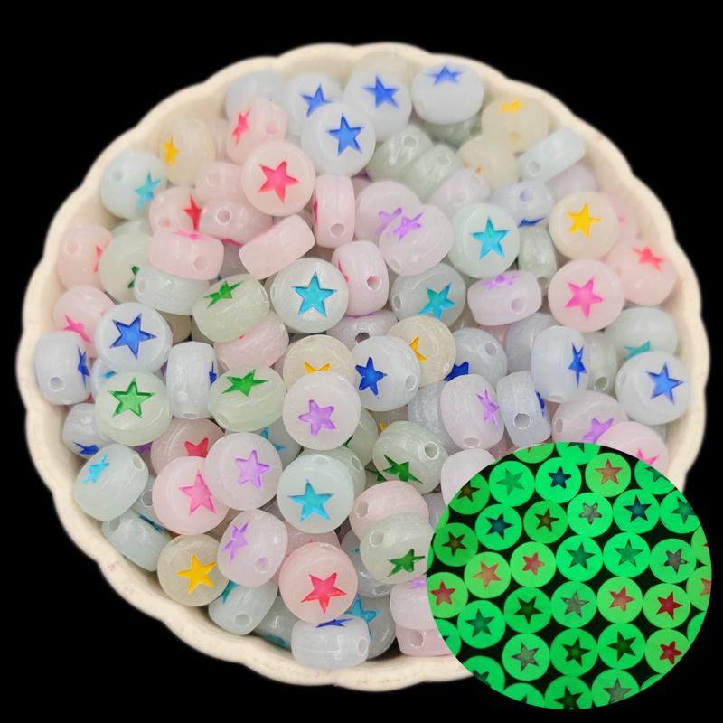 Creative Luminous Letter Number Chidlren Making Accessories Acrylic Loose Beads For Jewelry Making Jewelry DIY Crafts Necklace