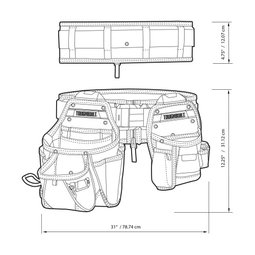 TOUGHBUILT ClipTech 3-Piece Handyman Tool Belt Set (TB-CT-111-CP)