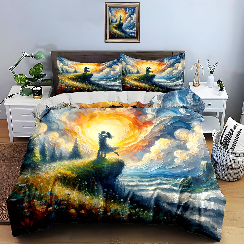 Colorful romantic scenery. Bedding Duvet cover sets Duvet covers Pillowcases gifts (1 * Duvet Cover 2 * Pillowcases, without duvet insert)