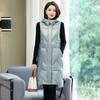 Women's Autumn and Winter Long Warm Vest Puffy Zipper Warm Vest Hooded Lined Padded Cotton Vests
