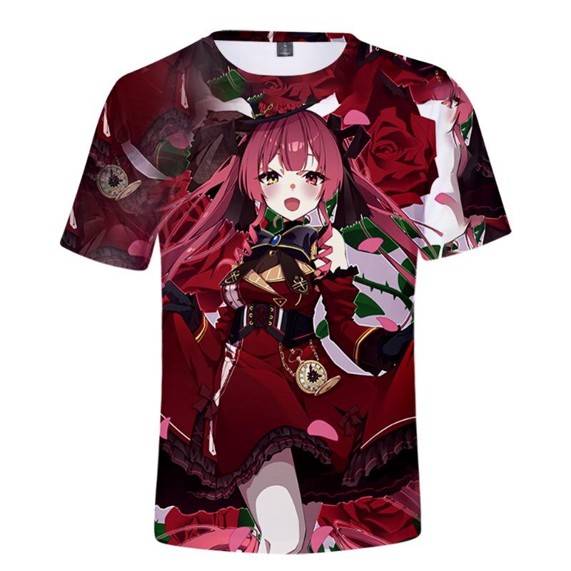 BSLNXNMA HOLOLIVE VTuber Houshou Marine 3D Печать Весна Лето Преппи Мужская/Женская Уличная Одежда Футболка Streetwear Кавайный стиль