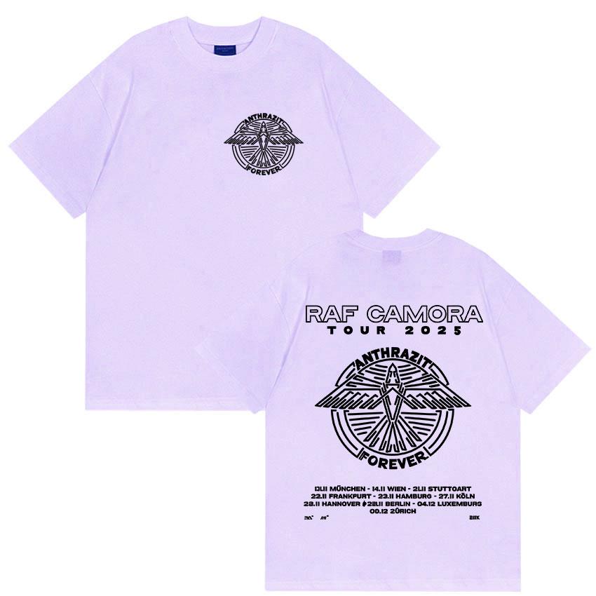 Мерч тура рэпера Raf Camora 2025 Мужская хип-хоп футболка оверсайз из хлопка Футболки в ретро-стиле Готическая модная футболка Уличная одежда