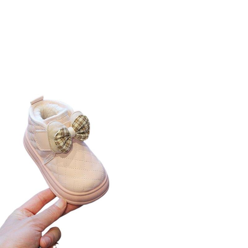 2025 большие хлопковые бархатные утепленные зимние хлопковые ботинки для девочек новые детские зимние ботинки теплые детские хлопковые туфли для девочек