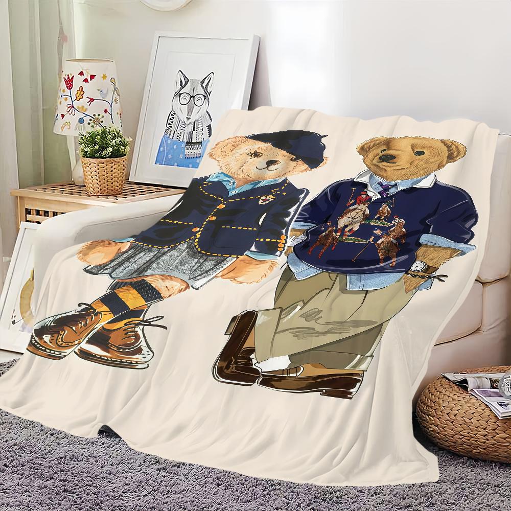 Fashion P-Polo B-Bears Luxury Blanket Soft Comfortable Nap Plush Suitable For Iiving Room Office Bedroom Birthday Home Kid Gift