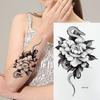 Temporary Tattoos Sketch Line Black Snake Dragon Rose Flowers Fake Tattoo Stickers Arm Sleeve Thigh Sexy Women Body Art Girls