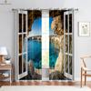 3D-печатные шторы с видом на пейзаж за окном, лес, морские шторы, шторы для спальни, гостиной, кухни, 2 шт.