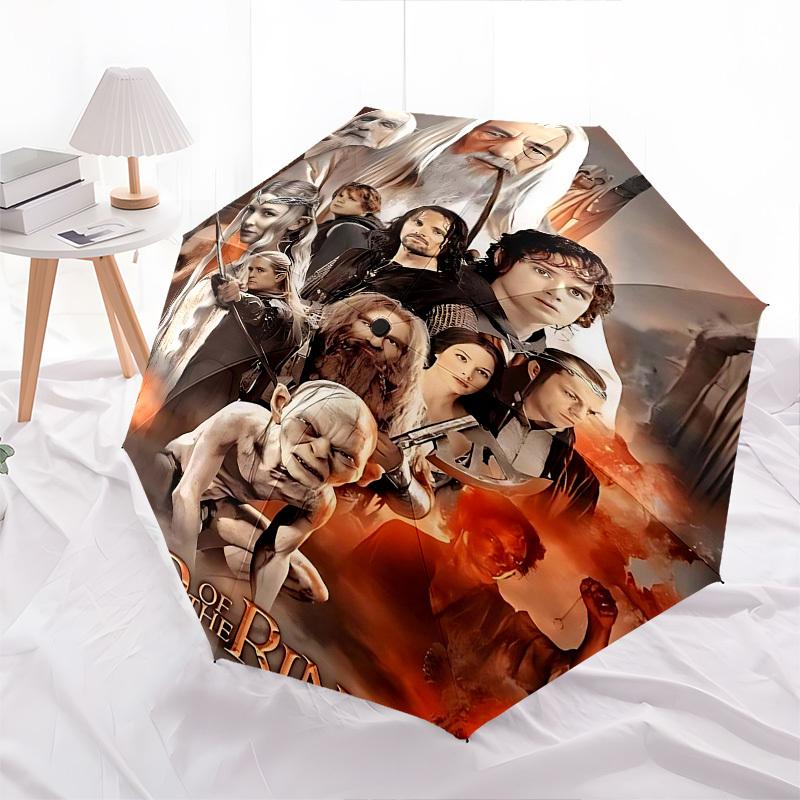 1pc Lord of the Rings Automatic Folding Umbrella - Compact 8-Rib Design, Durable Plastic & Iron1466L