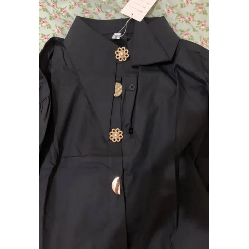 2023 Autumn Comfort Womens Shirt Turn Down Collar Fashion Lady Blouse All-match Long-sleeved Shirt Clothing 15630